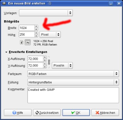 Neue Datei GIMP