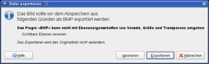 Projektfenster GIMP