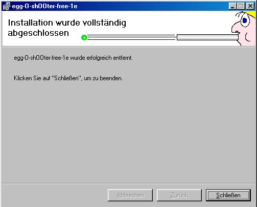 Screenshot egg-O-shOOter Deinstallationsanweisung