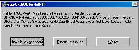 Screenshot egg-O-shOOter Installationsanweisung